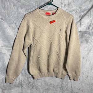 Izod sweater NWT‎ men’s size medium Tan Crewneck Sweater 100% cotton